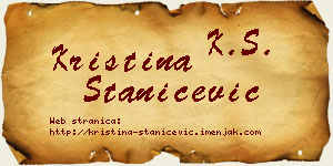 Kristina Stanićević vizit kartica